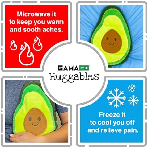 GAMAGO Eco-Friendly Heatable Huggable Avocado 11 Inch - Microwave Heating Pad Plush, Freezable Stuffed Animal, Lavender Gift for Kids and Adults - Image 3