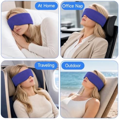 Cotton Sleep Eye Mask for Men and Women, 100% Blocking Light Sleeping Mask - Image 4