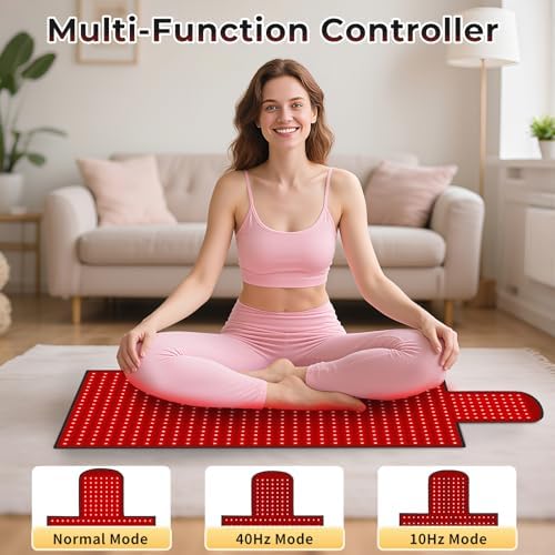 LITDUCK Body Red Light Therapy Mat, Eligible Red Light Therapy Blanket, 2in1 LEDs(660nm& 850nm), Premium Leather, Adjustable Timer & Intensity 36.3"*15.8" - Image 3