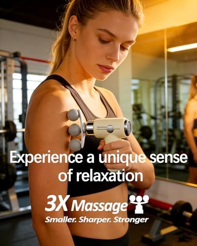 Mini Massage Gun Deep Tissue, Portable Handheld Massage Gun for Muscle Recovery, Quiet Percussion Massager with 9 Heads, Lightweight USB-C Rechargeable Massage Gun for Travel, Gym & Office - Image 2