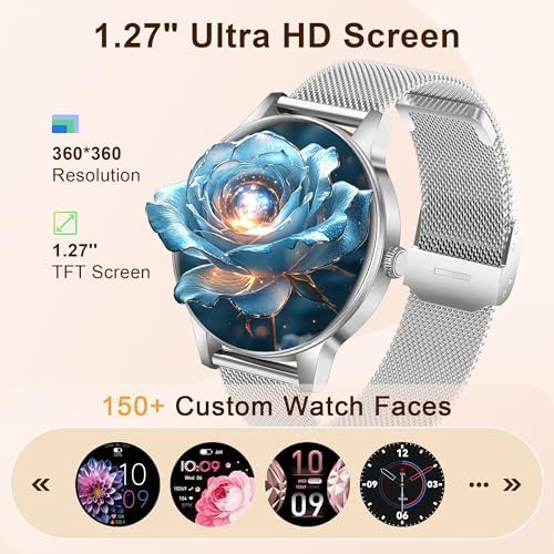 Smart Watches for Women (iPhone/Android), 3 Bands, 1.27" HD Round - Image 3