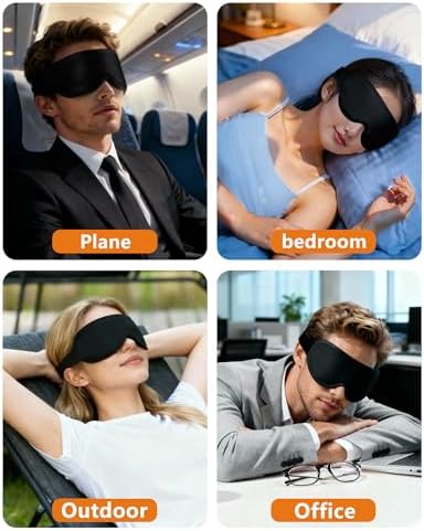 Sleep Mask for Side Sleeper Men Women, 100% Blackout Sleep Mask, Zero Eye Pressure 3D Sleeping Mask, Ergonomic Design and Breathable, Suitable for Travel Yoga, Black - Image 7