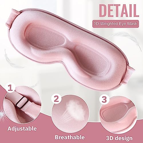 Sleep Mask for Lash Extensions, 3D Contoured Weighted Eye Cover - Image 5