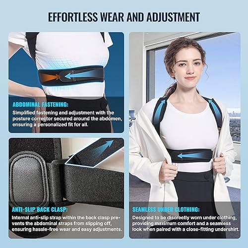Fit Geno Posture Corrector, Back Support Brace with Lumbar for Men Women - Image 6