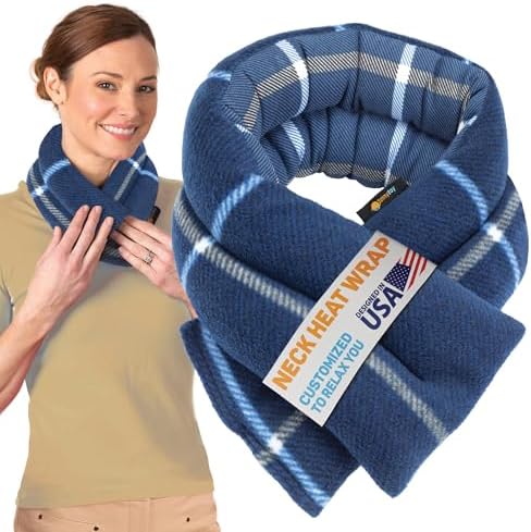 SunnyBay Microwavable Heating Pad, Neck and Shoulder Wrap, 26x4 inch, Ocean by SunnyBay