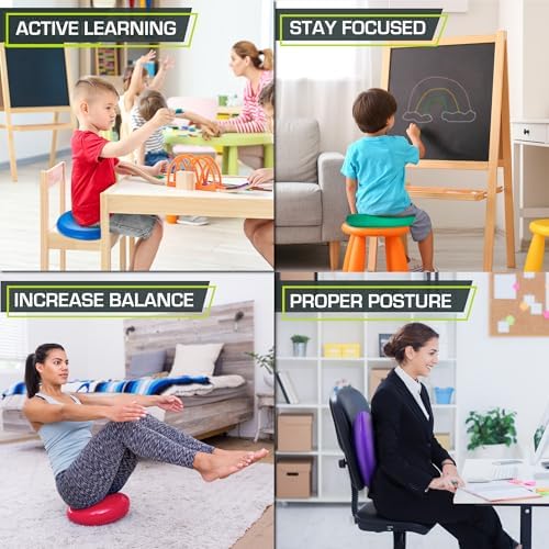 ProsourceFit Core Balance Disc, Inflatable Wobble Cushion with Hand Pump, Dual-Textured Non-Slip Surface for Core, Balance, and Stability Training, 14-inch - Image 7