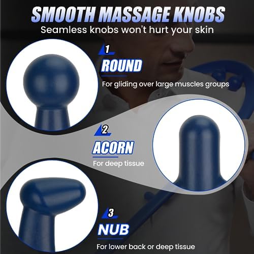 Trigger Point Massage Cane for Back, Neck & Shoulder Relief, Deep Tissue Self Massage Tool for Muscle Knots, Ergonomic Therapy Cane for Hard-to-Reach Spots, Lightweight Portable, FSA-HSA-Eligible - Image 4