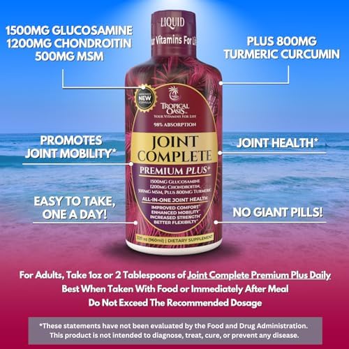 Joint Complete Premium Plus - Liquid Joint Supplement w/Glucosamine, Chondroitin, MSM Plus 800mg Turmeric – 98% Max Absorption – 32oz, 32 serv - Image 5
