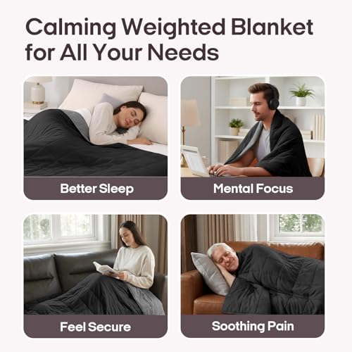 ZonLi Weighted Blanket for Adults (48"x72", 15lbs, Grey/Black) - Image 5