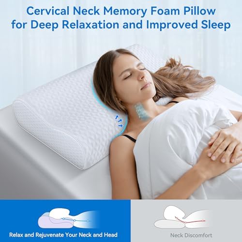 Cervical Neck Pillow King Size - Cooling Adjustable Sandwich Dynamic Memory Foam Pillows for Sleeping, Contour Pillow Ergonomic Orthopedic for Side, Back & Stomach Sleepers Soft, White - Image 5