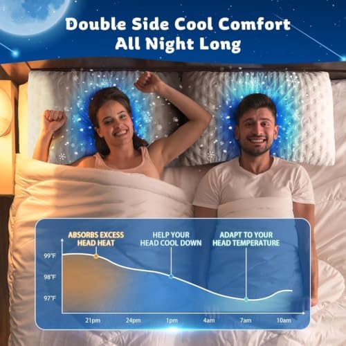 Cooling Side Sleeper Pillow for Neck and Shoulder Pain, Luxury Shredded Memory Foam Pillows for Sleeping, Firm Bed Pillows Queen Size Set of 2- Adjustable Queen Size- Washable Cover Original White - Image 2