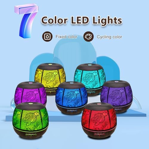 500ml Metal Turtle Essential Oil Diffuser, Cute Hollowed-Out Humidifier - Image 5