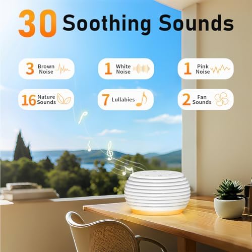 SleeZOO Portable Sound Machine White Noise Machine Sleep Machine with 30 Soothing Sounds 32 Volume Levels 5 Timers 12 Lights Memory Function Rechargeable for Baby Kids Adults and Home Office Travel - Image 3