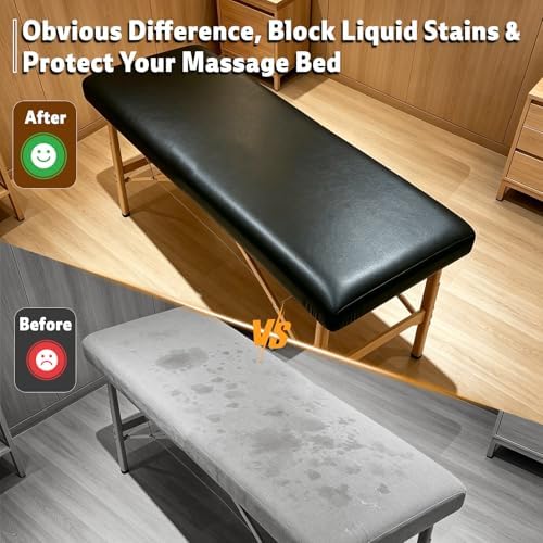 2 Pack Waterproof Massage Table Cover Stretch PU Leather Massage Bed Fitted Cover with Elastic Band 72 * 27.5 * 7 Inch Reusable Protection Sheets for Spa Lash Tattoo Beds - Image 6