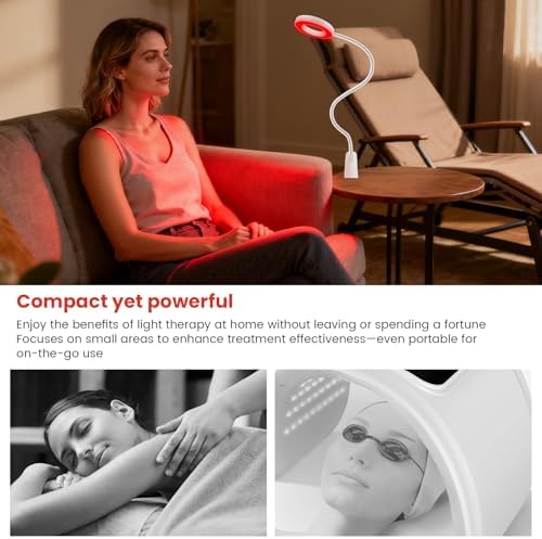 Aumtrly Red Light Therapy Lamp for Face and Body, with Clip, White, 40 LED - Image 6