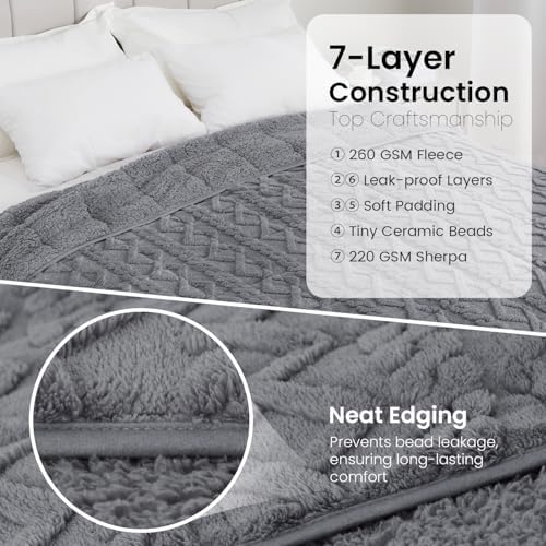 Drewin 20lbs Weighted Blanket Queen Size for Adults,Grey,60 x 80 inches - Image 6
