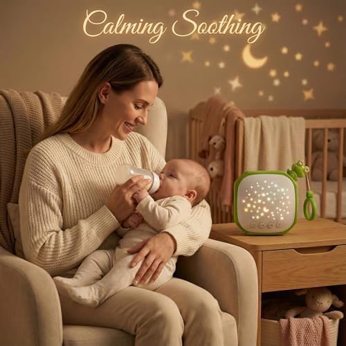 Portable White Noise Baby Sound Machine Sleep Soother with Star Projector - Image 4