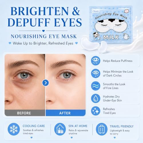 Milk Face Mask & Eye Mask & Lip Mask Skin Care Set for Kids Teens, 30 PCS - Image 3