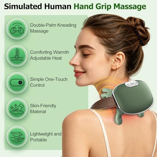 HZD Electric Neck Massager with Heat for Shoulder,Back Pain Relief,Wireless - Image 2
