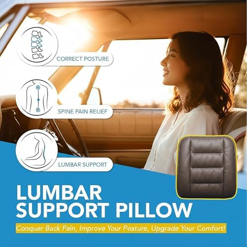 CORRIDOR Genuine Leather Seat Cushion for Car - Handmade - Relieve Hip, Pressure and Sciatica Pain - Ideal for Lower Back Pain - for Office Chair and Car Seat (Coffee Brown, Backrest) - Image 3
