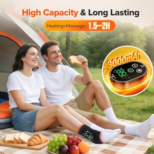 2PCS Cordless Neuropathy Foot Massager, Ankle Massager for Pain Relief, Ankle Heating Pad Plantar Fasciitis Relief, Black - Image 6