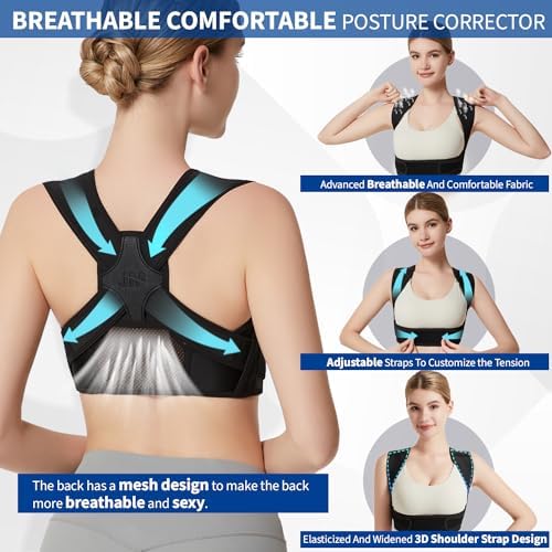 JMPOSE Posture Corrector for Back Support: Adjustable Shoulder Posture Brace for Men and Women (Black, Small/M) - Image 4