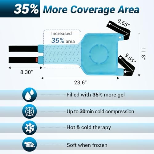 Comfytemp Large Knee Ice Pack Wrap Reusable Gel Full Coverage Knee Cold Pad - Image 3