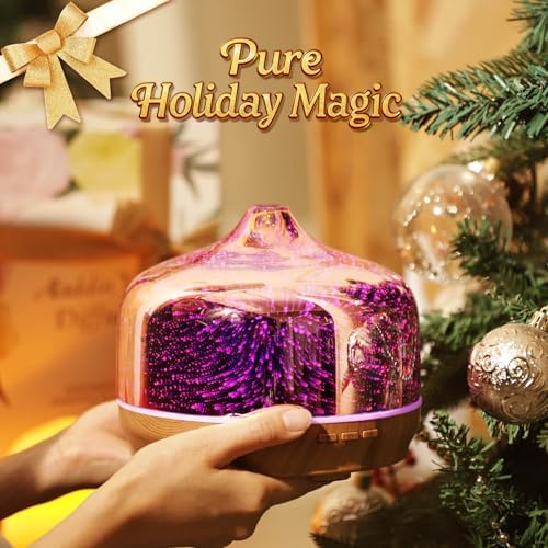 Porseme 500ml Glass Essential Oil Diffuser Aromatherapy Ultrasonic Cool Mist Humidifier 15-21 Running Hours Waterless Auto-Off Air Diffusers for Sleeping Yoga Working Spa(Rose Gold) - Image 6