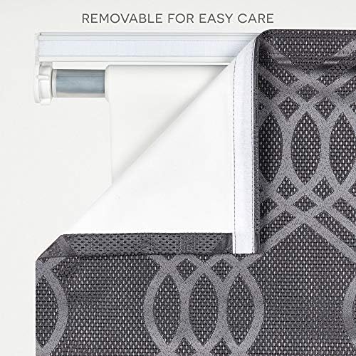 Exclusive Home Prague Trellis 100% Blackout Roman Shade, 27"x64", Grey - Image 4