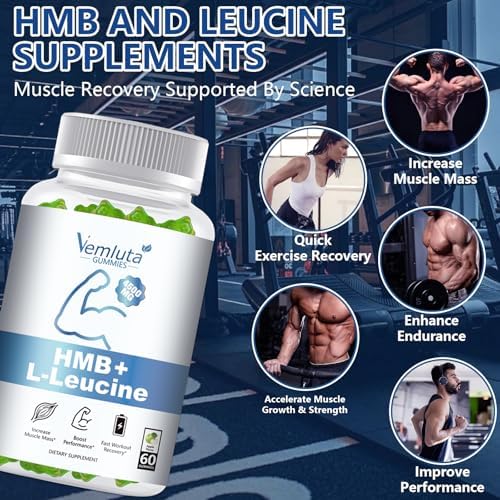 2 Packs HMB and Leucine Supplements Gummies for Men, Women - 4500MG, HMB ＆ Leucine for Muscle Recovery & Growth Support, Non-GMO, Gluten-Free, Adults & Elder, Apple Flavor, 120 Counts - Image 4