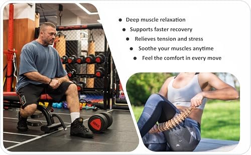 Curved Muscle Roller Stick – Deep Tissue Massage Stick for Muscle Recovery & Sports Therapy, Manual Massage Roller for Legs, Back & Trigger Points (Zero Flex Steel Core) with Travel Bag - Image 4