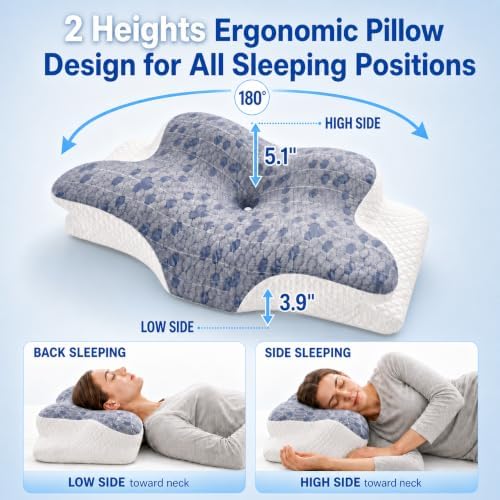 Upgrade Cervical Pillow for Neck Support, 2-Height Adjustable Pillow - Image 5