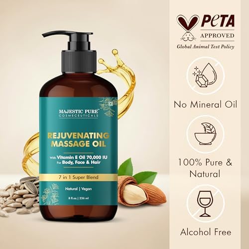 Majestic Pure Vitamin E 70,000 IU Massage Oil, Nourishing Body Oil, 8 Fl Oz - Image 3