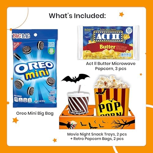 Movie Night Halloween Gifts Basket - Candy Gifts With Movie Snack Trays - Image 2