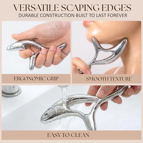 Trigger Point Massage Tool, Gua Sha Tool for Deep Tissue Massage & Fascia Release, Metal Muscle Scraper, Stainless Steel Thumb Saver, Acupressure Myofascial Release Tool, Full Body Pain Relief - Image 5