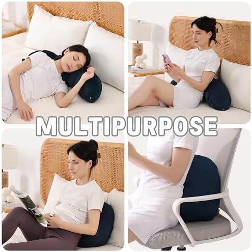 Peallow(Pat. Pend) – Long Round Body Pillow for Adults, Bolster Pillow for Sleeping, Soft and Supportive Pillow for Sleeping & Lumbar Support (Teal Blue, 29.5") - Image 6