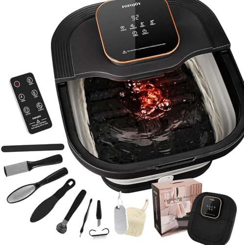 Collapsible Foot Spa Bath with Heat and Massage Roller, Bubble, Temperature Control, Remote Control, Foot Pedicure Kit, Pedicure Foot Spa by FOFOJ%C3%94Y