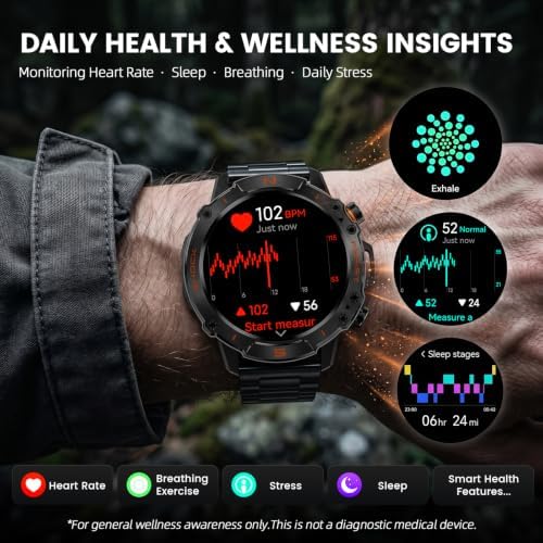 Rugged Smart Watch for Men, 5ATM Waterproof, 170+ Sports Modes,1.43" AMOLED - Image 6