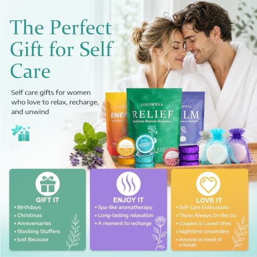 JoJowell Shower Steamers Aromatherapy - 18 Pack Birthday Gifts for Women & Men, Mom Wife Grandma Sister Her Teens, Self Care with Natural Essential Oils Relaxation Home SPA - Image 5