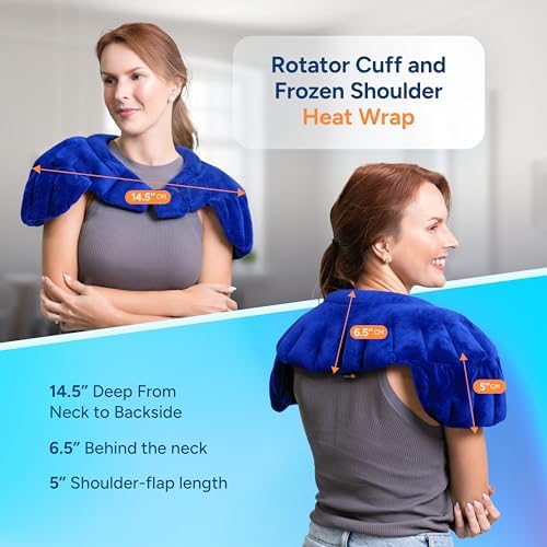 SunnyBay Weighted Shoulder Wrap, Microwavable Heating Pad, Royal Blue - Image 2