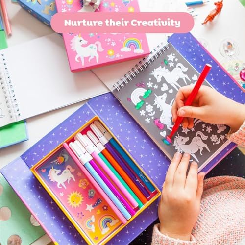 Tiger Tribe Coloring Set - Unicorns, Activity Set for Kids, incl. Stickers & Markers Portable Storage Box, Perfect for Travel, Great Gift - Image 7
