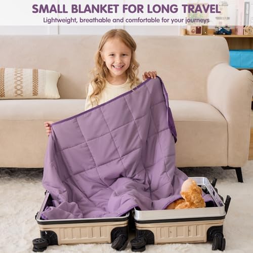 yescool Purple Weighted Blanket 3 Pounds Cooling Weighted Lap Blanket, Heavy Blanket for Sleeping, Weighted Throw Blanket Gifts for 20-40lbs, 36"x48" - Image 5