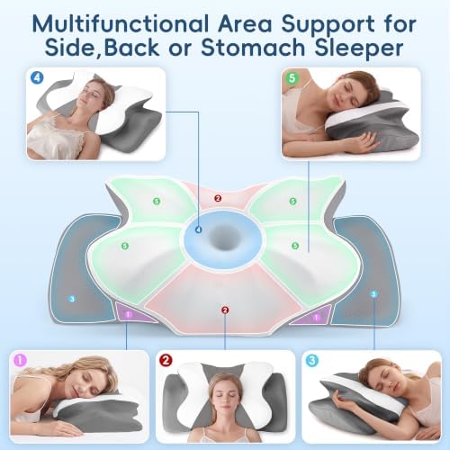 Cervical Neck Pillow for Pain Relief, Ergonomic Contour Memory Foam Pillow - Image 5
