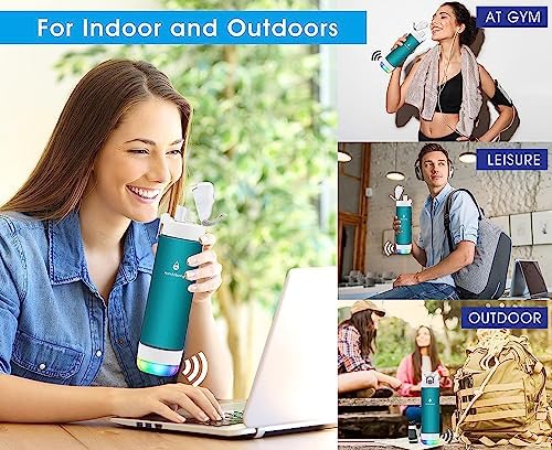 Smart Water Bottle with Reminder To Drink Water, Lights And Sound, Water Intake Tracker, Rechargeable, Tritan Plastic, Spout Hydrate Glow Bottle 26 Oz, Smart Hydration Reminder (white) - Image 3