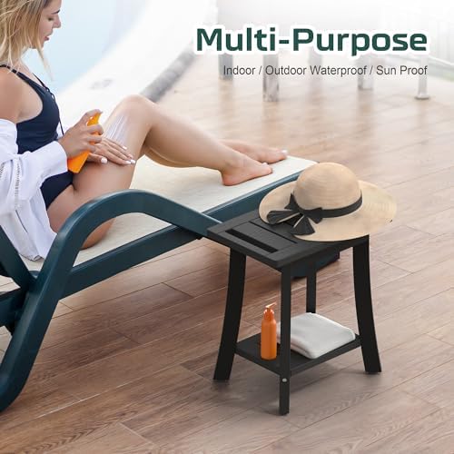 Waterproof HIPS Shower Bench for Inside Shower, Shower Stool, Black - Image 6