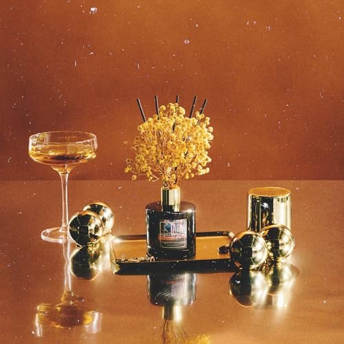 COCORRÍNA Reed Diffuser - Midnight New York 6.7 Fl.oz Reed Diffuser Set with 8 Sticks & Preserved Baby's Breath, Reed Diffuser for Home Bathroom Shelf Decor - Image 3