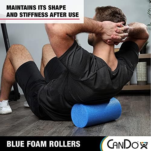 CanDo Blue PE Foam Rollers for Fitness, Exercise Muscle Restoration, Massage Therapy, Sport Recovery and Physical Therapy for Homes, Clinics, and Gyms 6" x 36" Round - Image 5