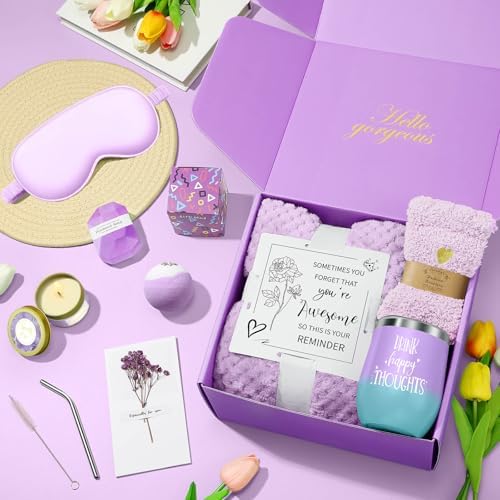 Happy Birthday Gifts for Women Mom Her Friend Sister Wife Grandma, Self Care Gift Get Well Relaxing Spa Gift Basket Set - Image 2