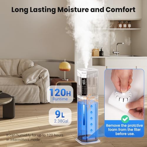 Home Humidifier for Large Room, 2.38Gal Top Fill Cool Mist,500ft² - Image 6