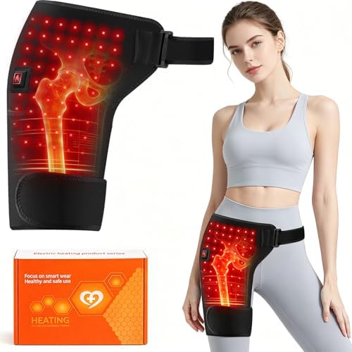 Red Light Therapy Hip Thigh Wrap, with 105 LED Beads, 660/850nm Light, 3 Adjustable Heat Levels, USB Powered, Large Coverage, Wearable Support for Thigh, Buttock & Lower Back (Heating) by FateFan